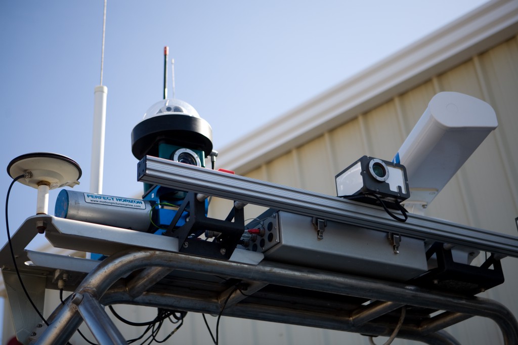 Cameras, Radar, GPS and Antennas on SPAWAR USV