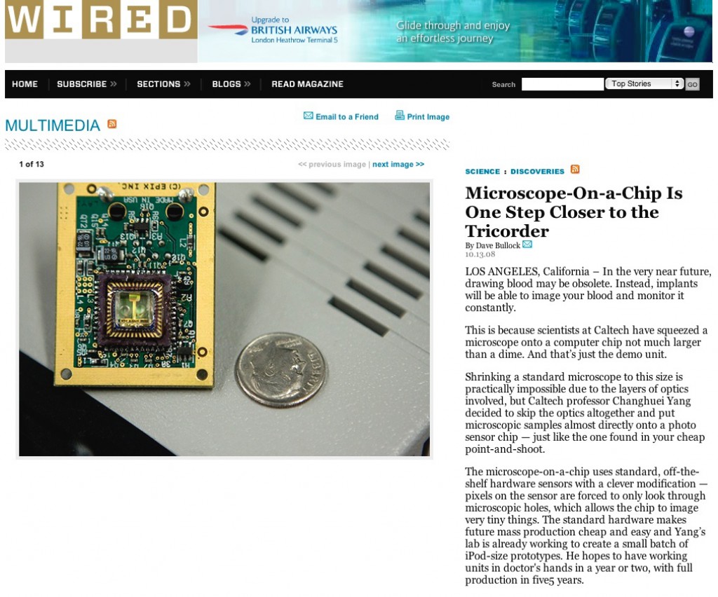 Wired Microscope-on-a-Chip